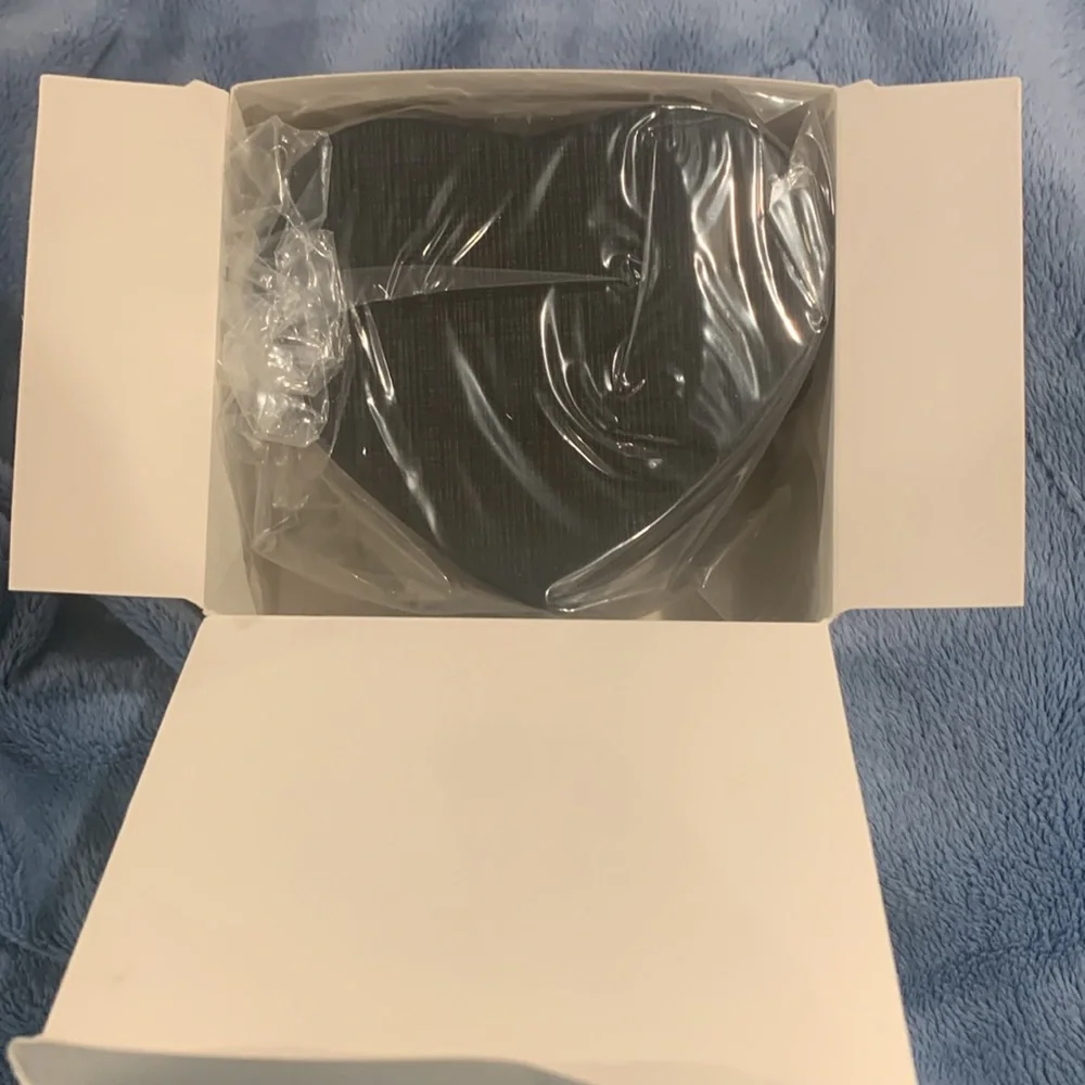 Black Faux Leather Heart Shape Jewelry Box